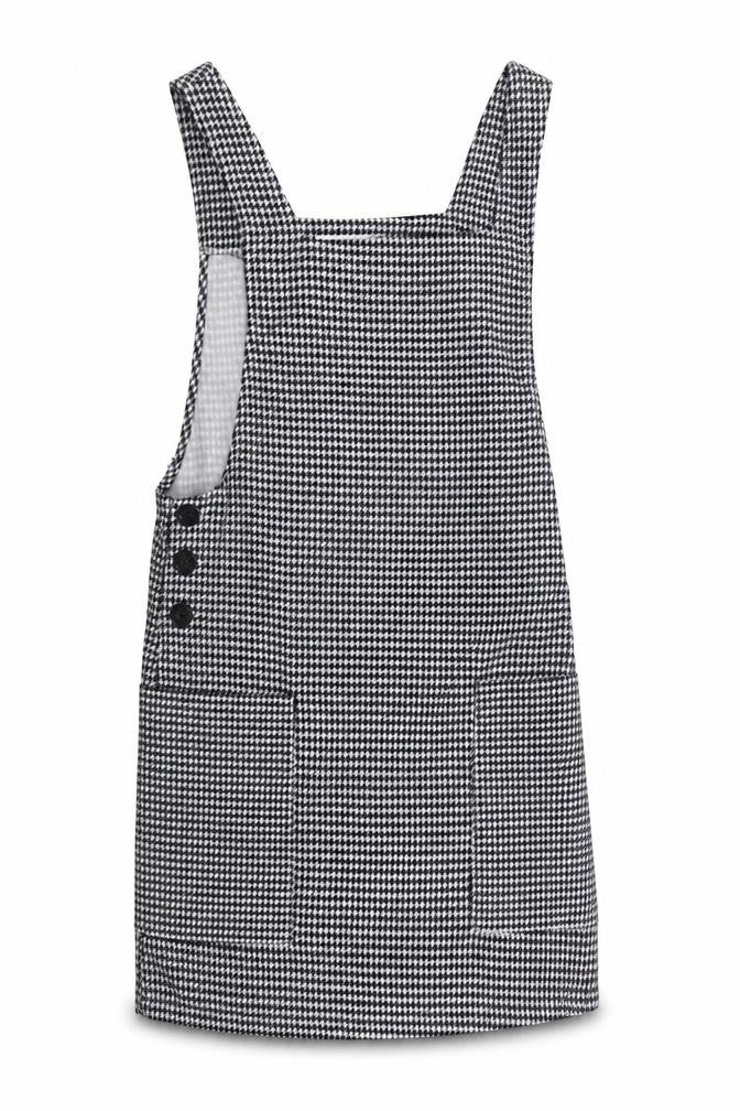 MNG Women's Blue Houndstooth Pinafore Dress Size 6