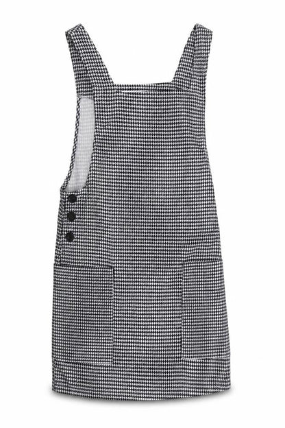 MNG Women's Blue Houndstooth Pinafore Dress Size 6