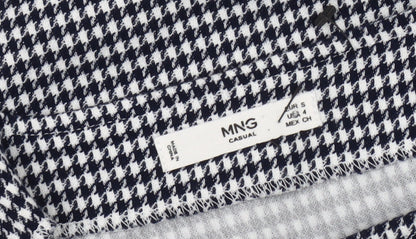 MNG Women's Blue Houndstooth Pinafore Dress Size 6