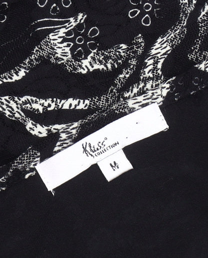 Kiss Collection Women's Black Floral Lace Blouse, Medium