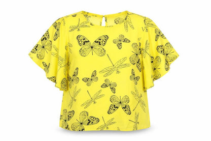 Womens UK Size 18 Marina Kaneva Yellow Basic Blouse