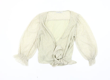 Abercrombie & Fitch Women's Green Wrap Blouse Size S