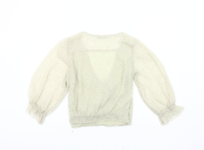 Abercrombie & Fitch Women's Green Wrap Blouse Size S