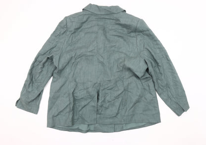 Marks and Spencer Green Linen Blazer Women Size 24