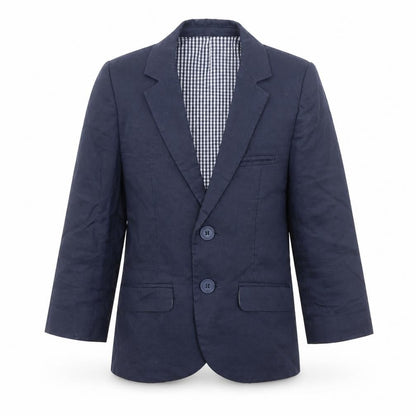Front view of Marks & Spencer boys’ blue blazer 6 years formal