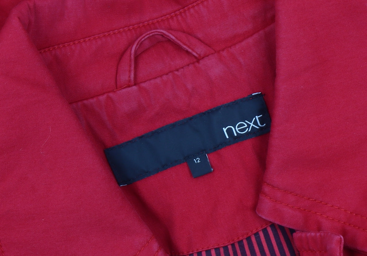 Womens UK Size 12 NEXT Red Trench Coat