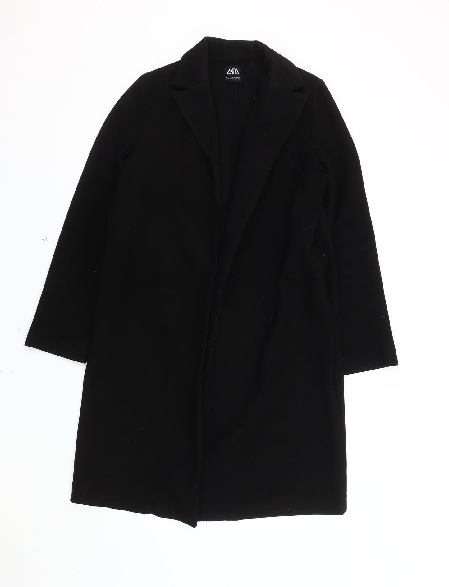 Zara Women's Black Mid-Length Coat Size S Casual