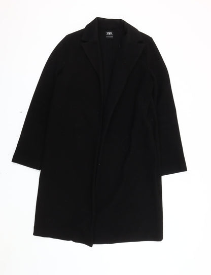 Zara Women's Black Mid-Length Coat Size S Casual