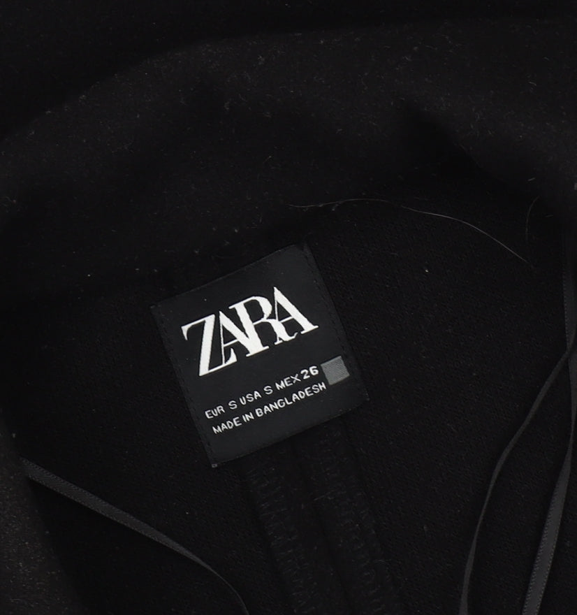 Zara Women's Black Mid-Length Coat Size S Casual