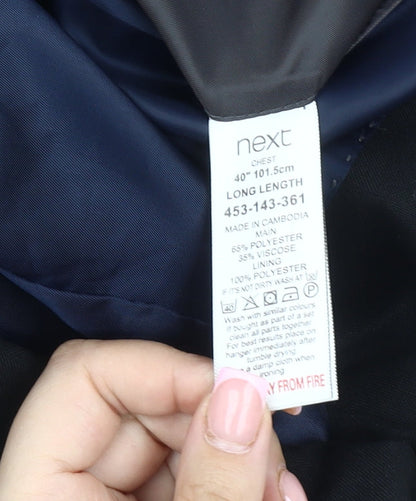 Next Black Men's Blazer Size 40 Long Classic Jacket