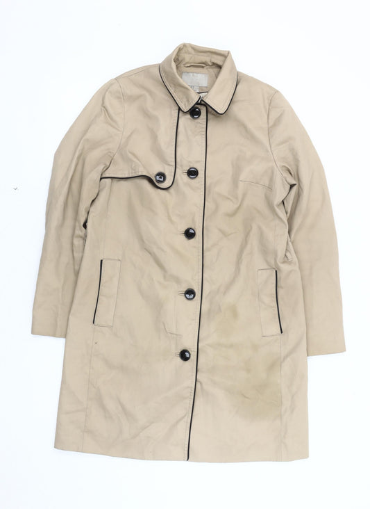 Womens UK Size 10 H&M Beige Trench Coat