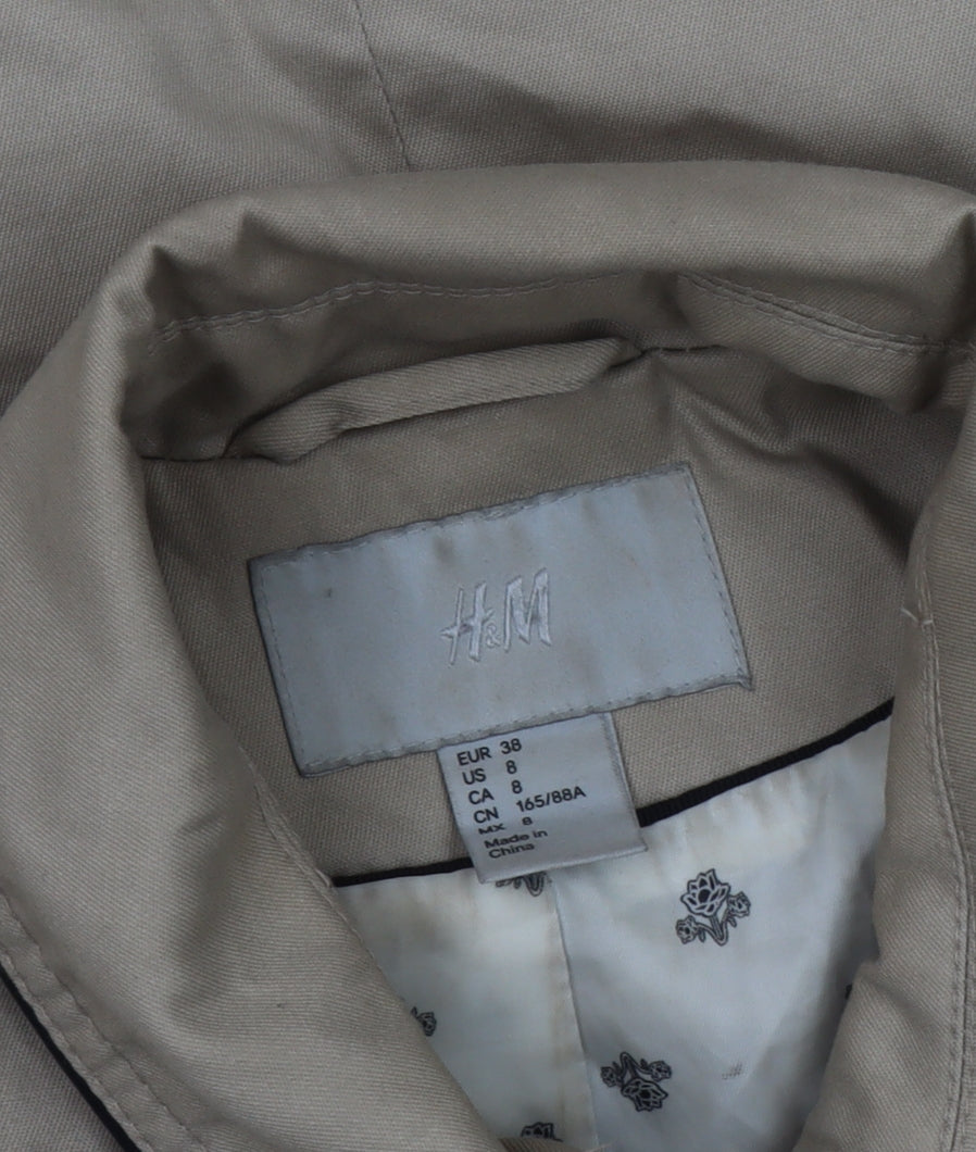 Womens UK Size 10 H&M Beige Trench Coat