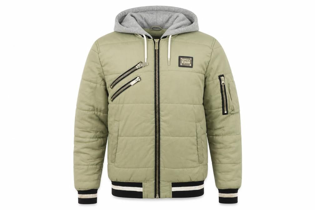 Mens UK Size M Supply & Demand Green Bomber Jacket