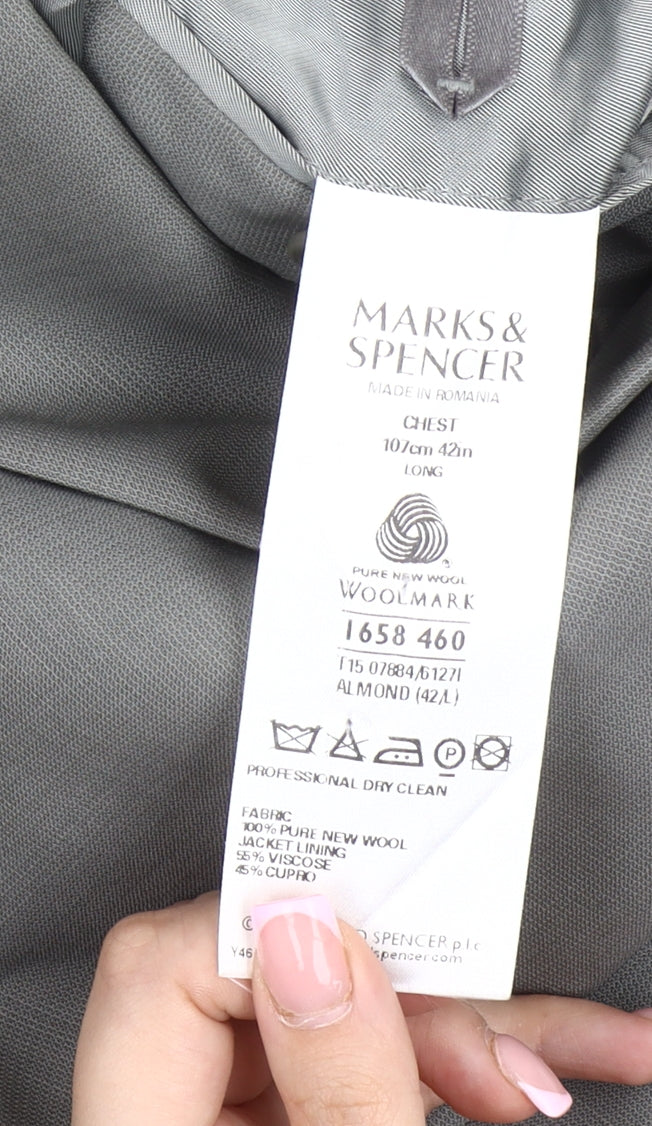Mens UK Size 42 Marks and Spencer Regular Grey Suit Jacket