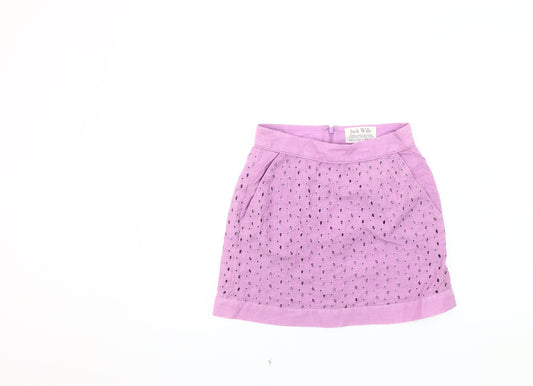 Jack Wills Women's Purple A-Line Skirt Size 6