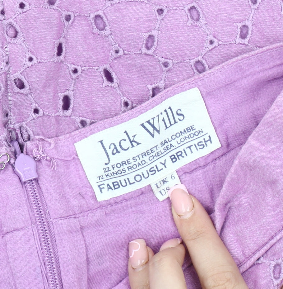 Jack Wills Women's Purple A-Line Skirt Size 6