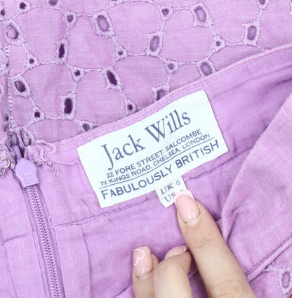 Jack Wills Women's Purple A-Line Skirt Size 6