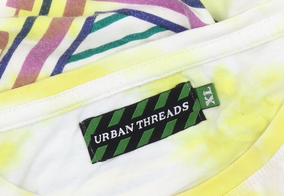 Urban Threads XL Men's Yellow Graphic Print Tee