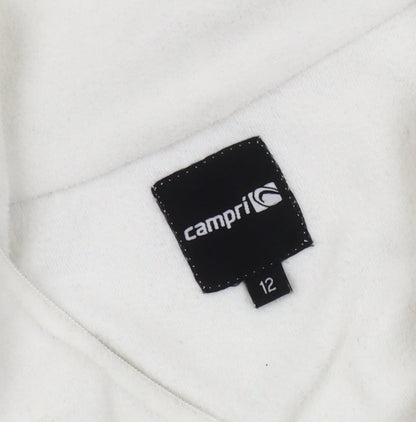 Campri Women's White Pullover Sweatshirt, Size 12