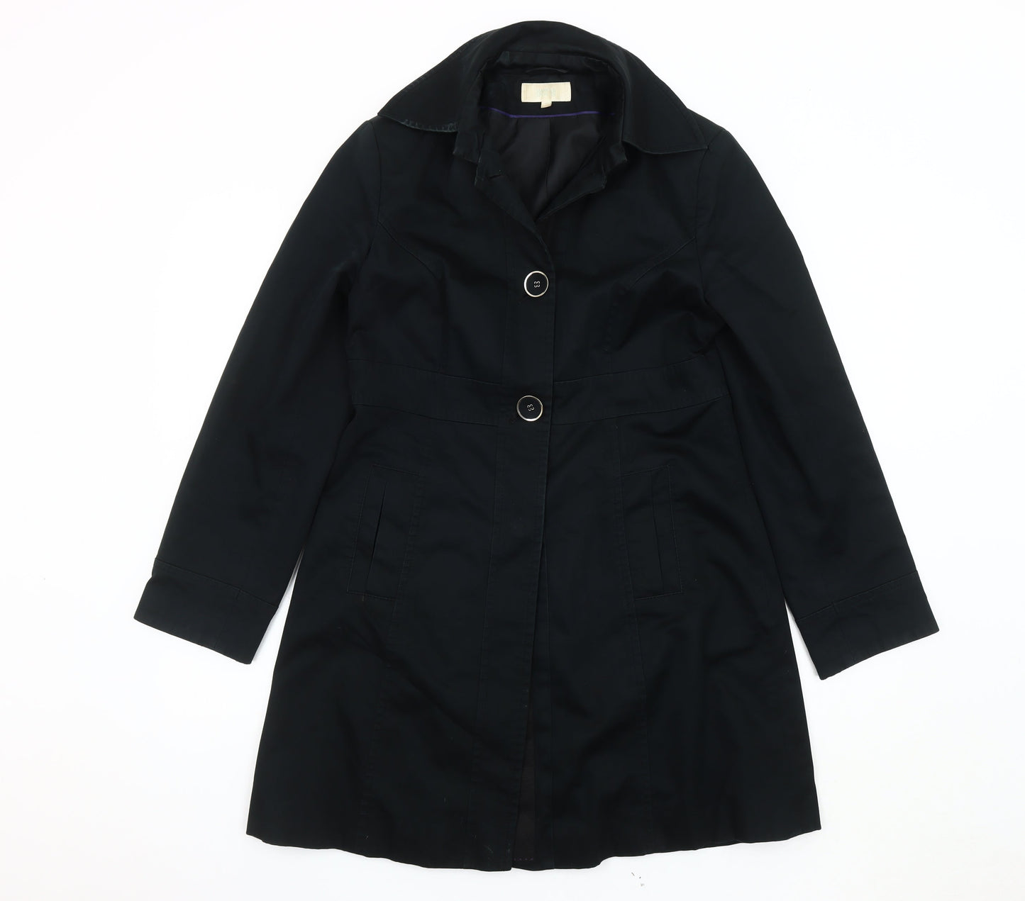 Womens UK Size 10 Marks and Spencer Black Trench Coat