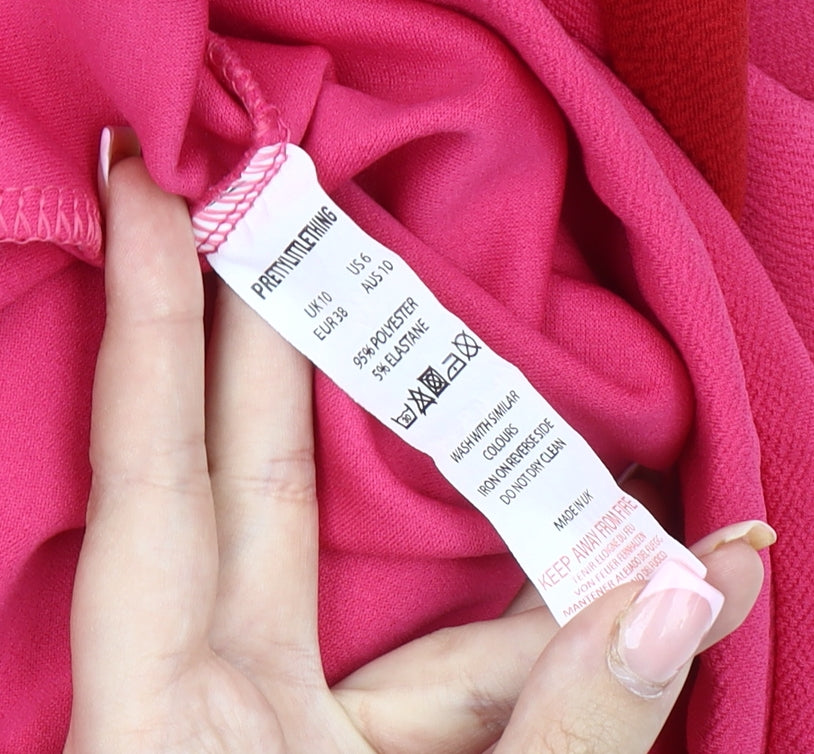 Pretty Little Thing Women's Pink Trousers Size 10