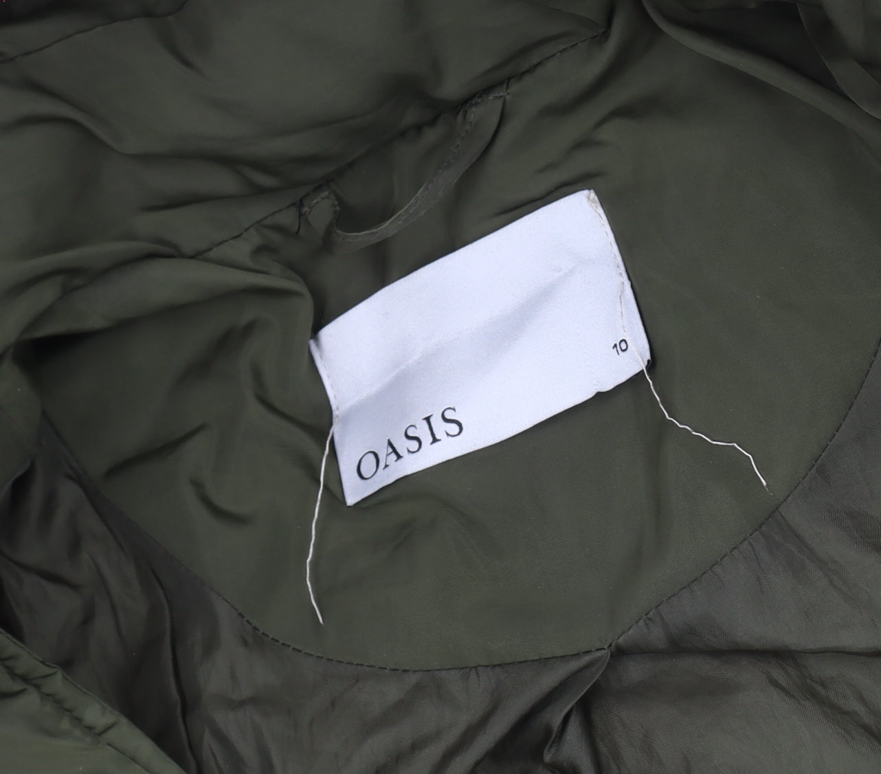 Womens UK Size 10 Oasis Green Puffer Jacket