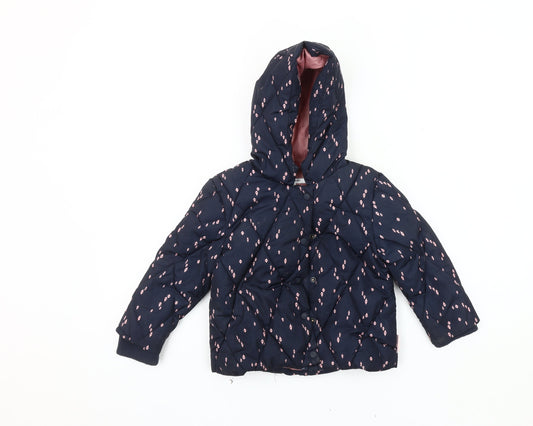 Noppies Girls Blue Hooded Puffer Jacket 2-3 Years