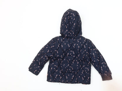 Noppies Girls Blue Hooded Puffer Jacket 2-3 Years