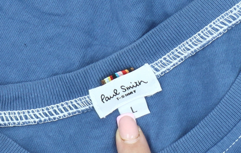 Paul Smith Men’s Blue L Crew Neck Cotton T-Shirt