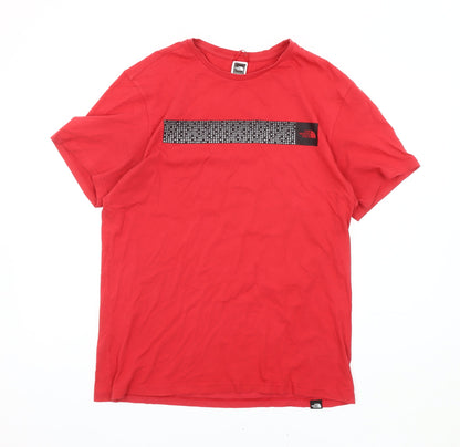 The North Face Men's Red T-Shirt, M, Crew Neck, Casual Style