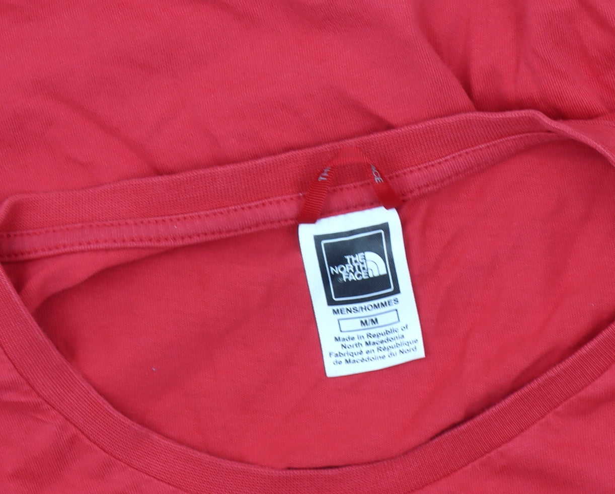 The North Face Men's Red T-Shirt, M, Crew Neck, Casual Style