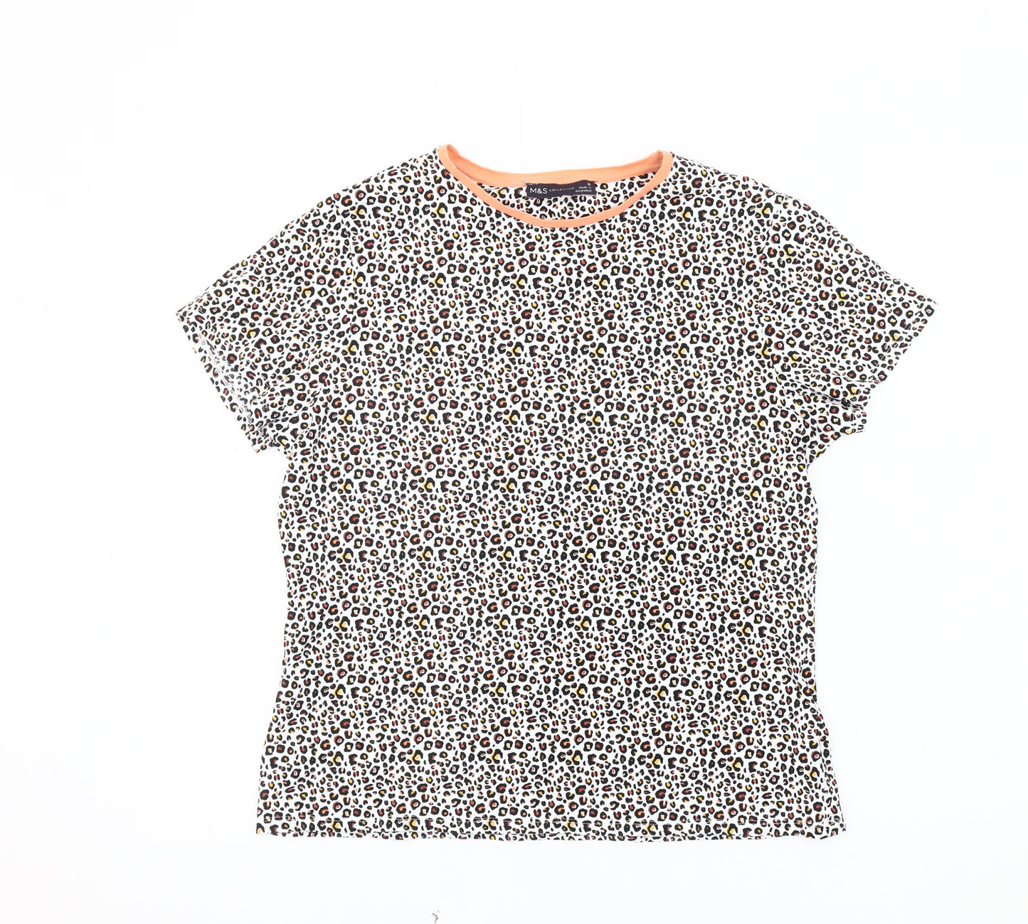 Womens UK Size 12 Marks and Spencer Multicoloured Basic T-Shirt