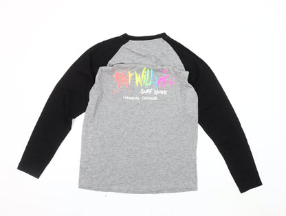 Skinfit Men's Graphic Print Grey Black Long Sleeve T-Shirt M