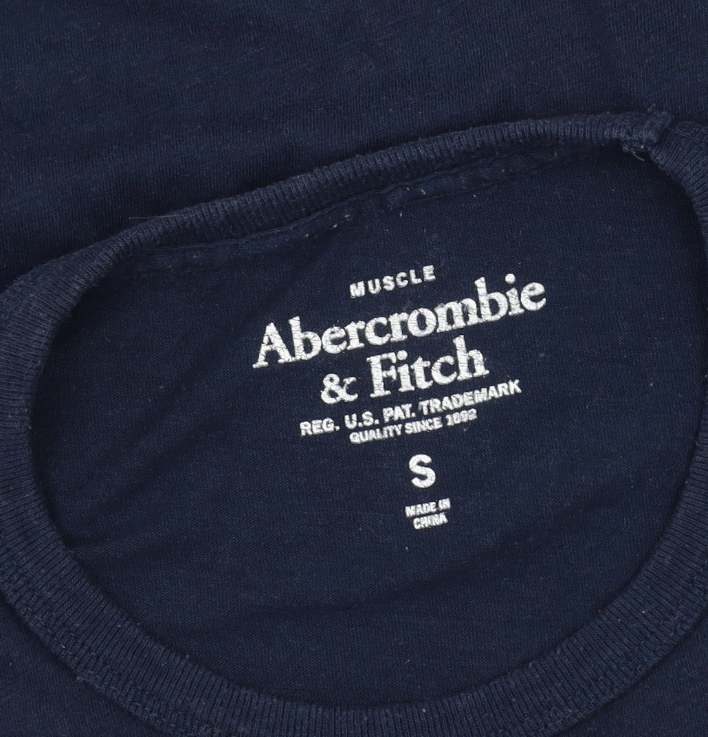 Abercrombie & Fitch Mens Blue Muscle Fit Long Sleeve T-Shirt S