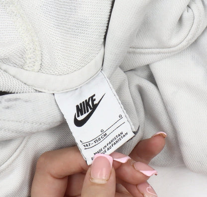 Nike Girls White Grey Tie-Dye Pullover Hoodie, Size L