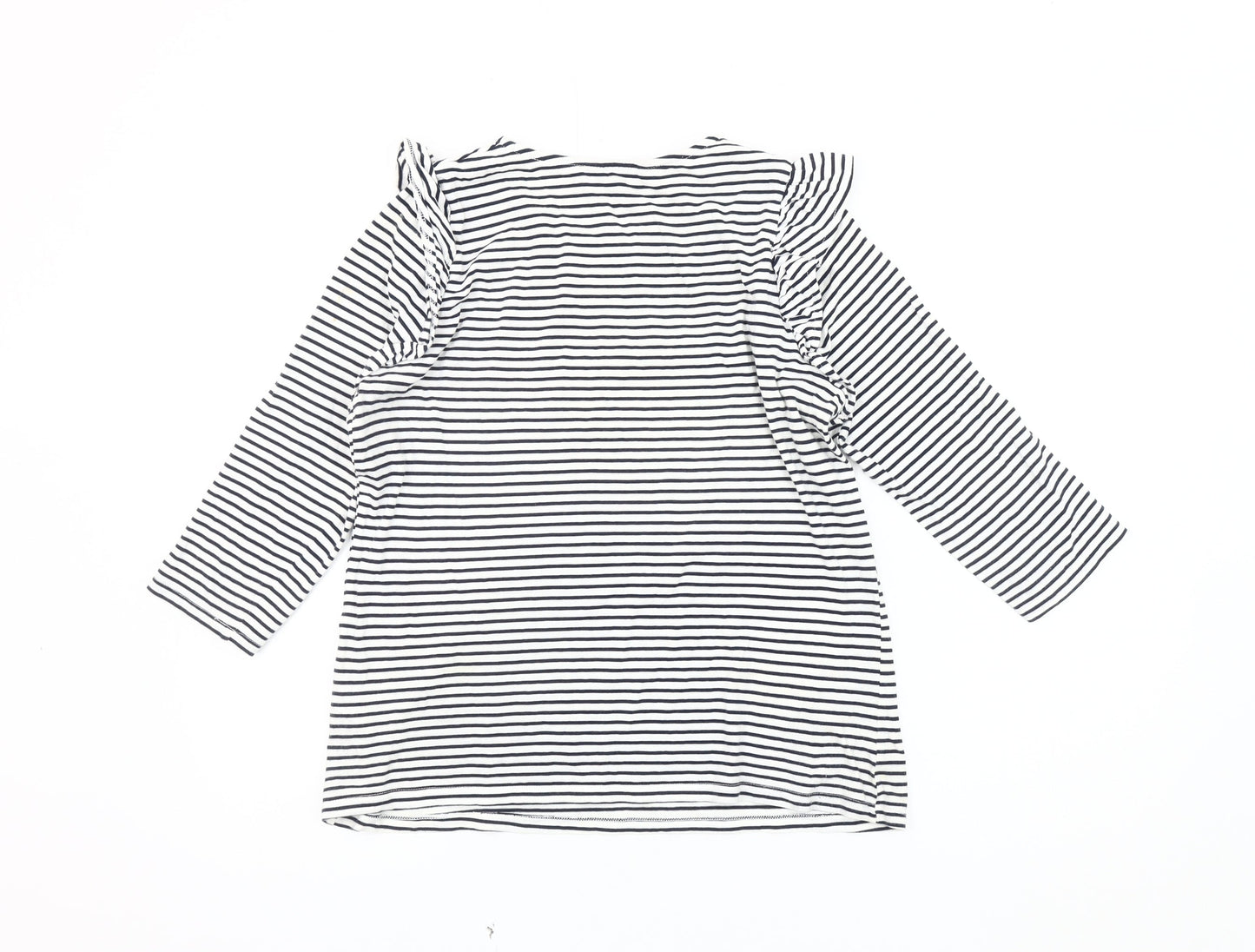New Look Women's Black Striped T-Shirt - Size 12