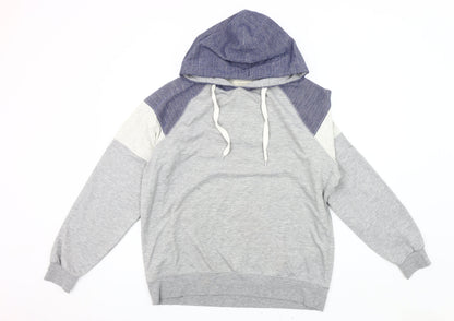 Mens UK Size L River Island Grey Pullover Hoodie