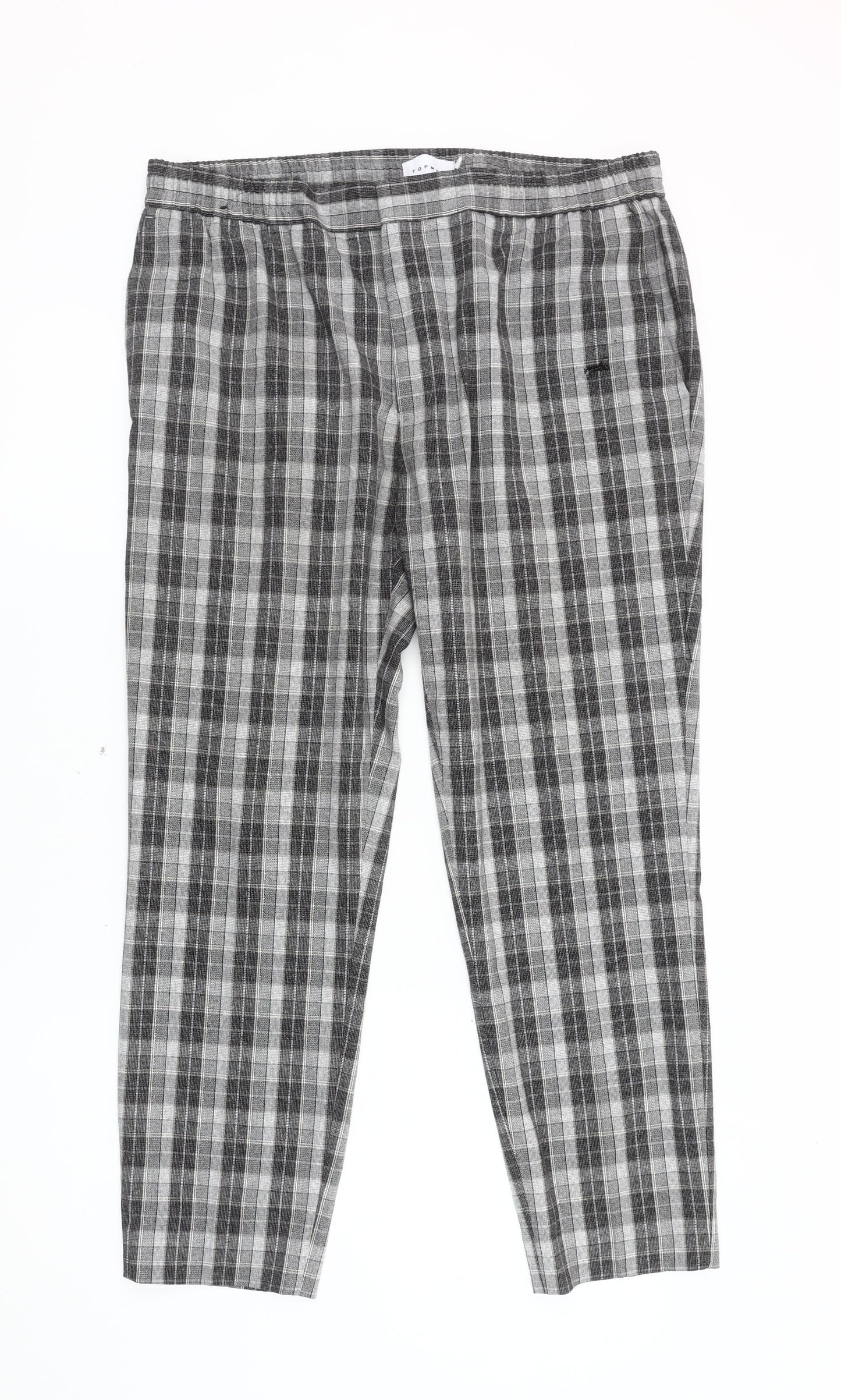 Topman Men's Grey Plaid Trousers Size 38