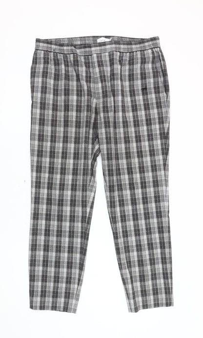 Topman Men's Grey Plaid Trousers Size 38