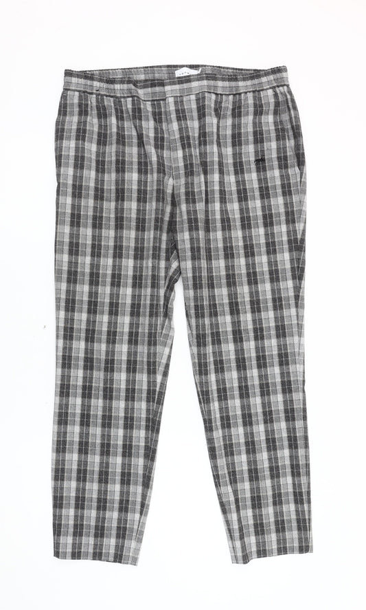 Topman Men's Grey Plaid Trousers Size 38