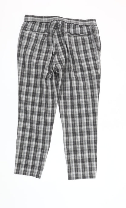 Topman Men's Grey Plaid Trousers Size 38
