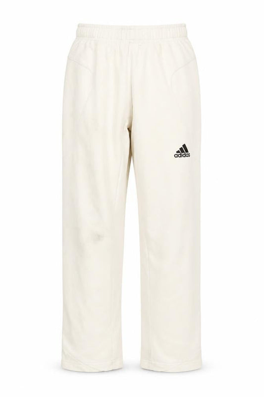Front view of Adidas boys’ ivory track pants 9-10 years athletic wear