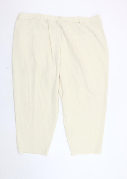 Womens UK Size 24 Marks and Spencer  Ankle Ivory Trousers
