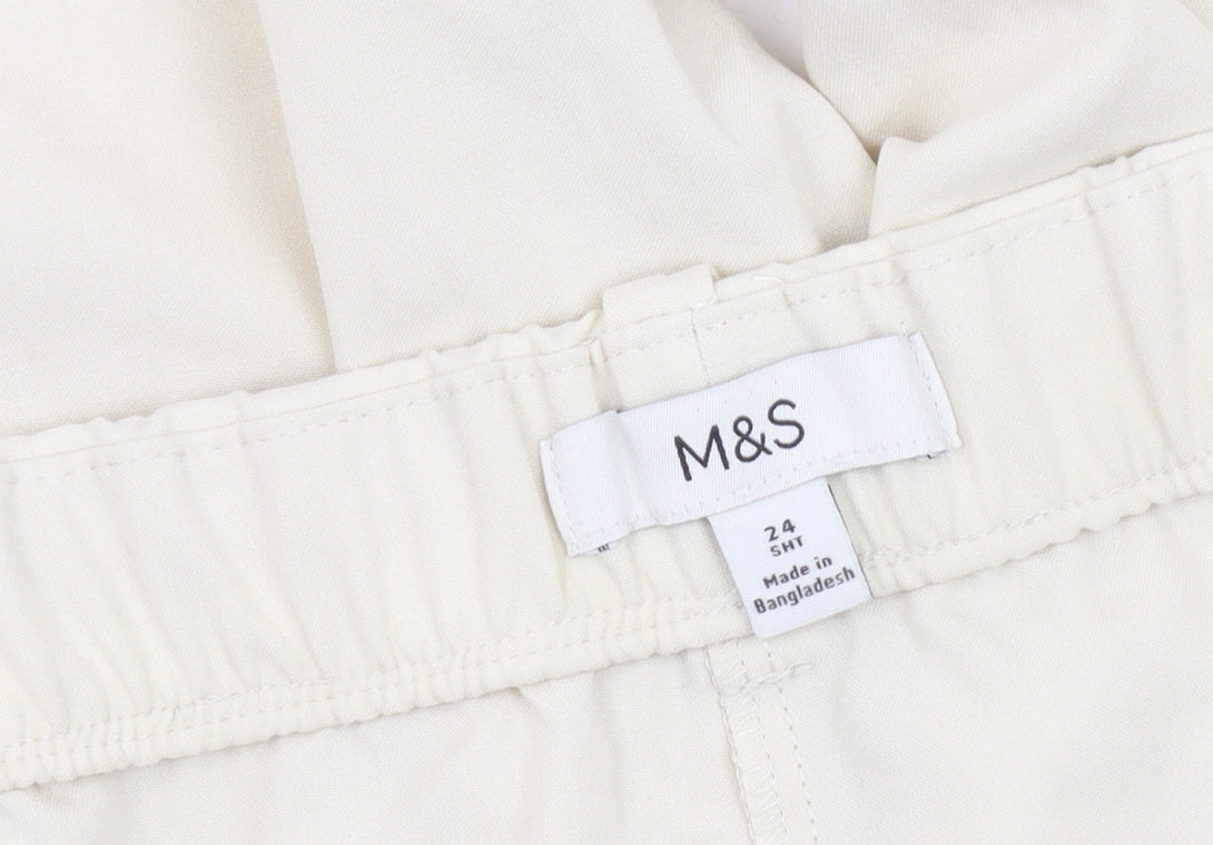 Womens UK Size 24 Marks and Spencer  Ankle Ivory Trousers