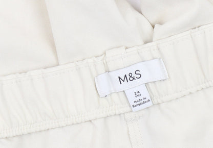 Womens UK Size 24 Marks and Spencer  Ankle Ivory Trousers