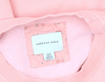 Unisex Adults UK Size L American Eagle Pink Pullover Sweatshirt