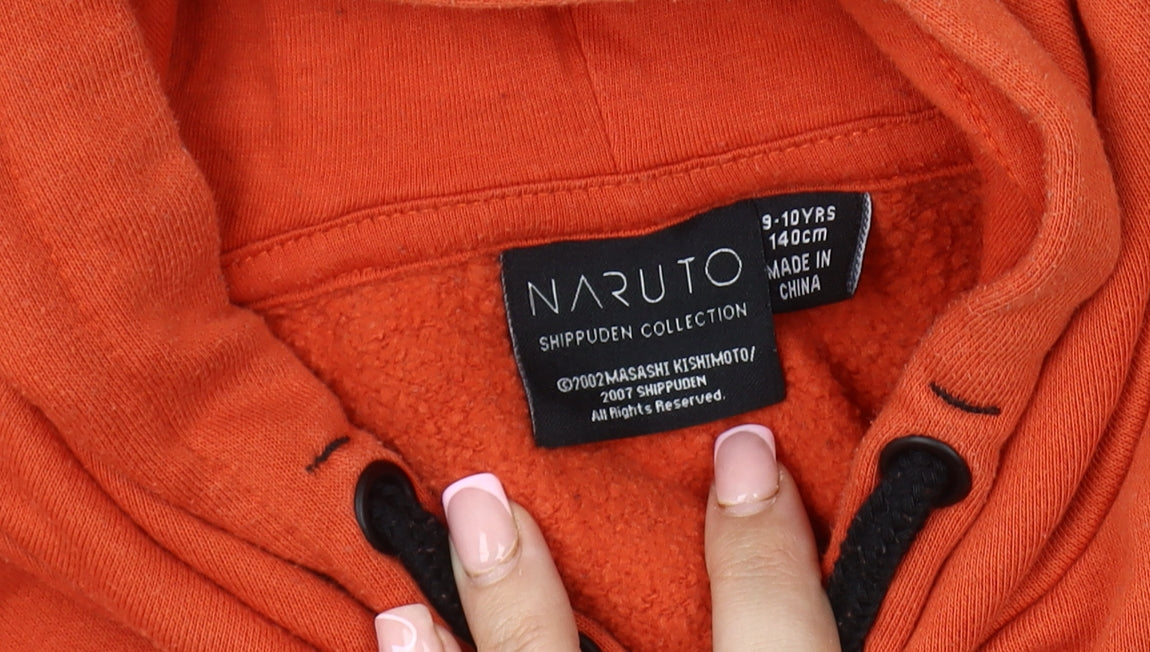 Naruto Shippuden Boys Orange Hoodie 9-10 Years Pullover Anime