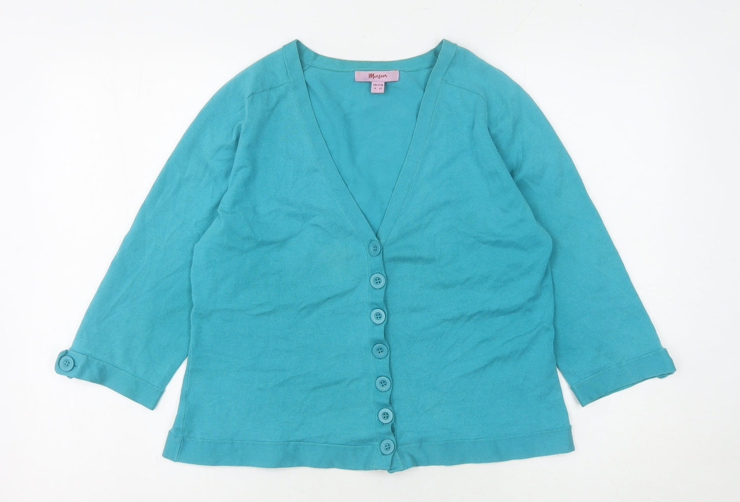 Womens UK Size 14 Monsoon Green Cardigan Jumper