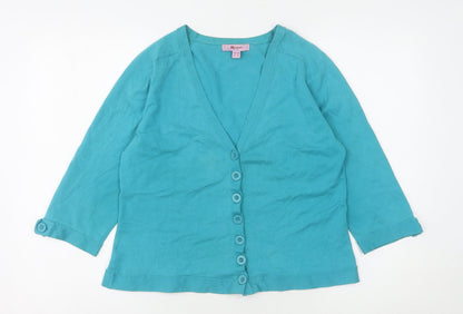 Womens UK Size 14 Monsoon Green Cardigan Jumper