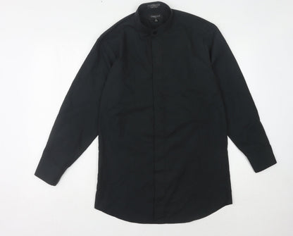 Omega Men's Black Button-Up Shirt, Long Sleeve, Size S